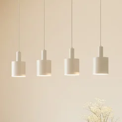 hængelampe Ovelia, beige, 4 lyskilder, metal, E27^Lindby Outlet