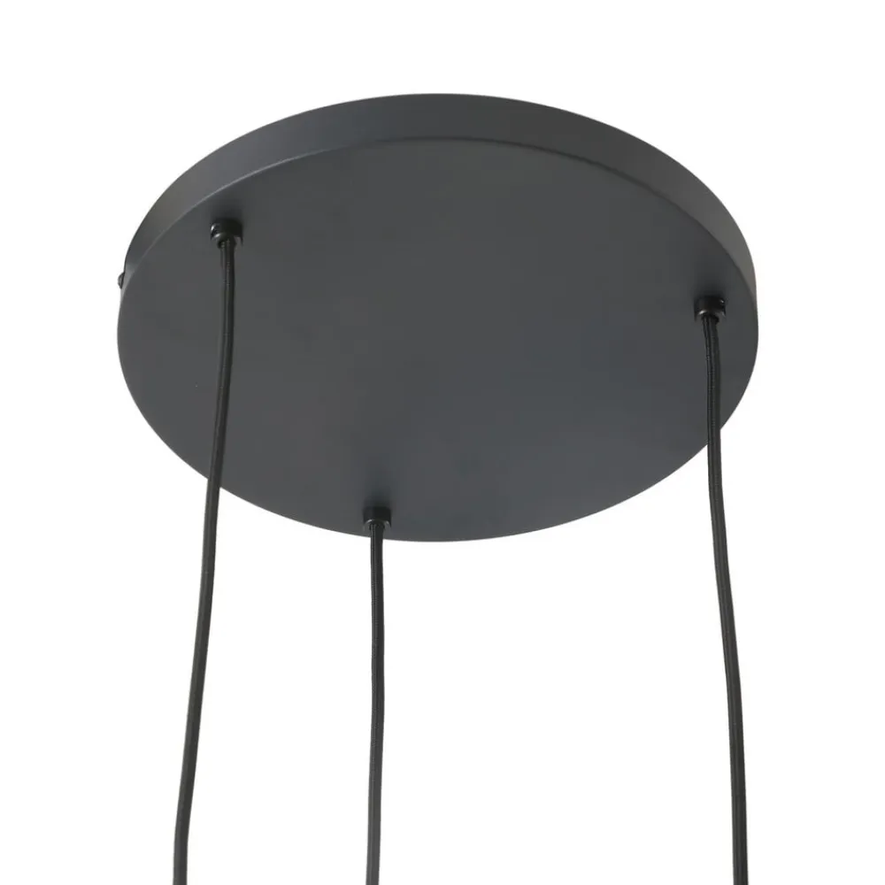 Lindby hængelampe Ovelia, brun/kaffe/beige, 3 lyskilder, E27