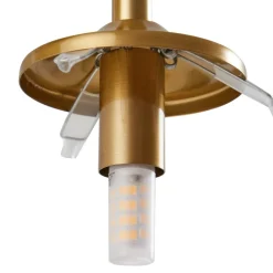 hængelampe Piatra, Ø25cm, 3 lyskilder, cognac/messing, glas^Lindby New