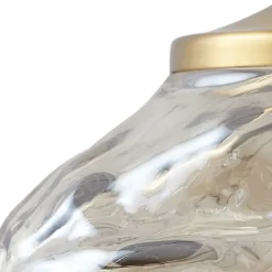 hængelampe Piatra, Ø45cm, 5 lyskilder, cognac/messing, glas^Lindby Outlet