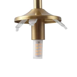 hængelampe Piatra, Ø45cm, 5 lyskilder, cognac/messing, glas^Lindby Outlet