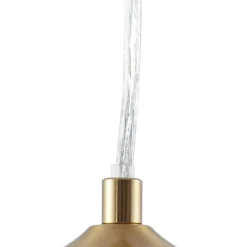 Lindby hængelampe Piatra, opal/messing, glas, Ø 16 cm, G9