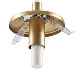 Lindby hængelampe Piatra, opal/messing, glas, Ø 16 cm, G9