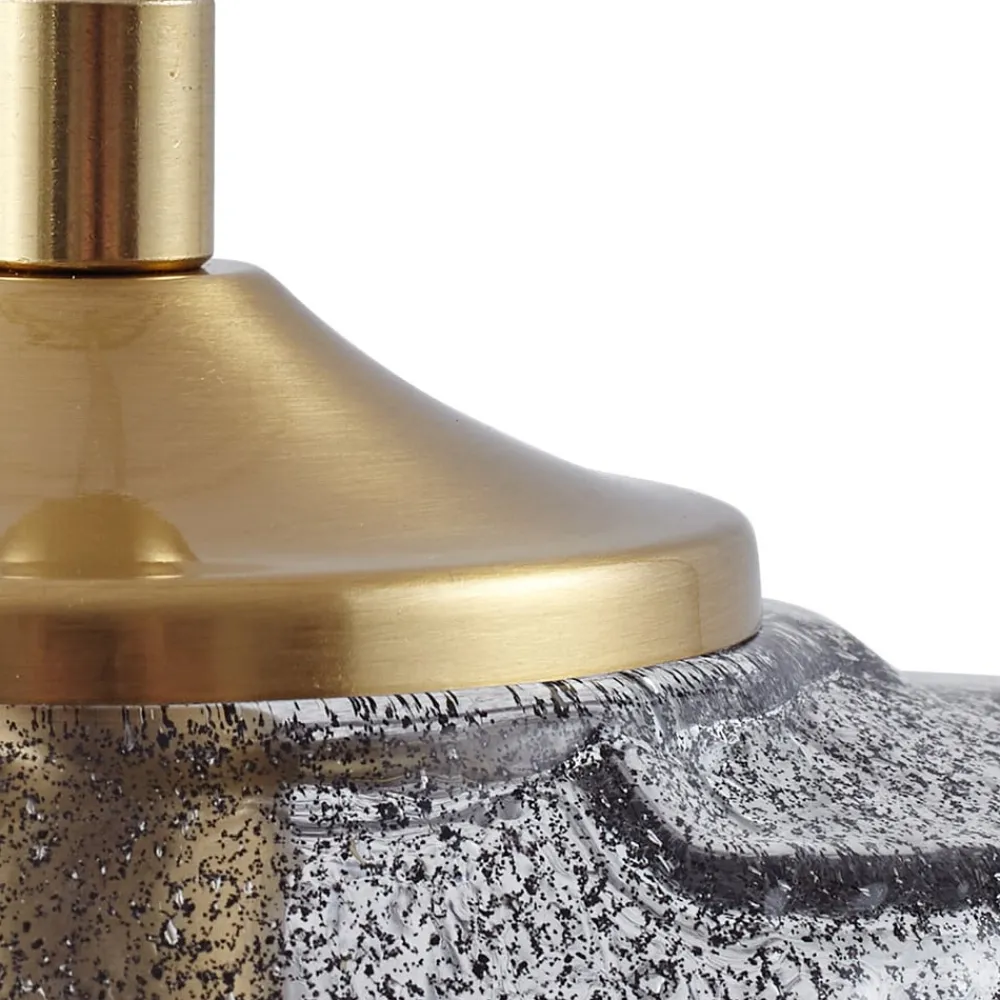 hængelampe Piatra, røg/messing, glas, Ø 16 cm, G9^Lindby Online