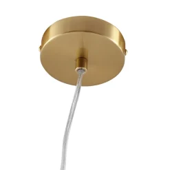 hængelampe Piatra, røg/messing, glas, Ø 16 cm, G9^Lindby Online