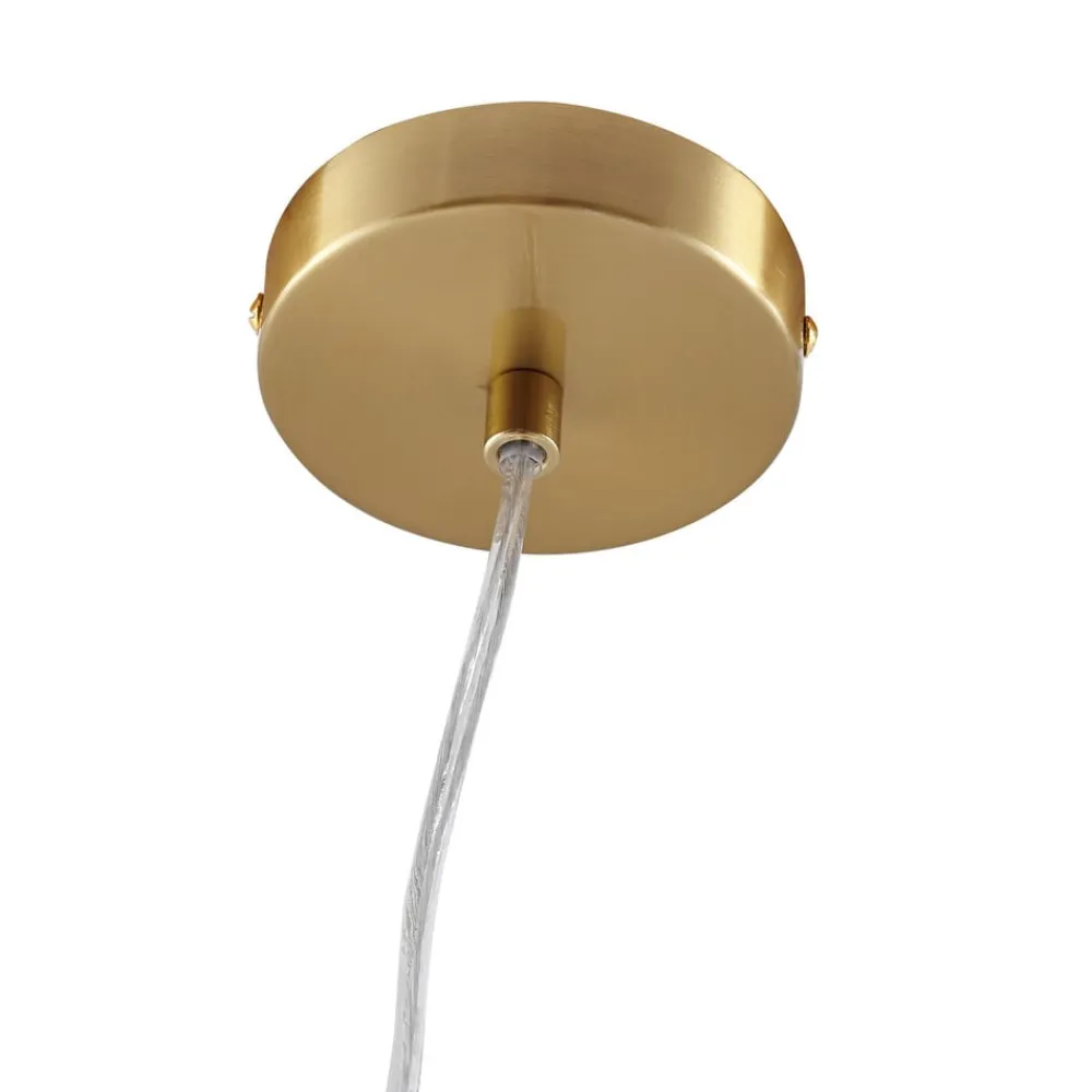 hængelampe Piatra, røg/messing, glas, Ø 16 cm, G9^Lindby Online