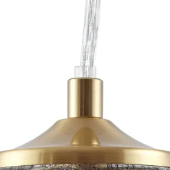 hængelampe Piatra, røg/messing, glas, Ø 16 cm, G9^Lindby Online