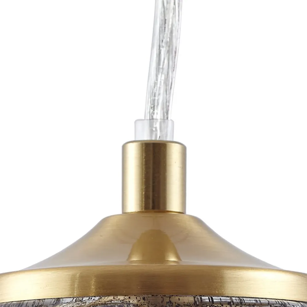 hængelampe Piatra, røg/messing, glas, Ø 16 cm, G9^Lindby Online