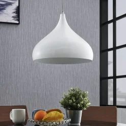 Lindby hængelampe Ritana, hvid, metal, Ø 31 cm, E27