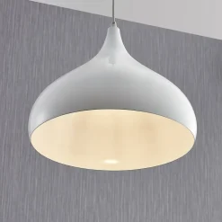 Lindby hængelampe Ritana, hvid, metal, Ø 31 cm, E27