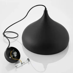 Lindby hængelampe Ritana, sort-guld, metal, Ø 31cm, E27