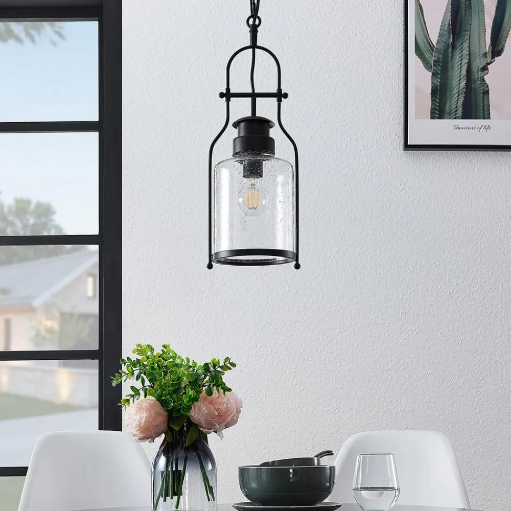 hængelampe Rozalie, sort, metal, lygte, 21cm^Lindby Outlet