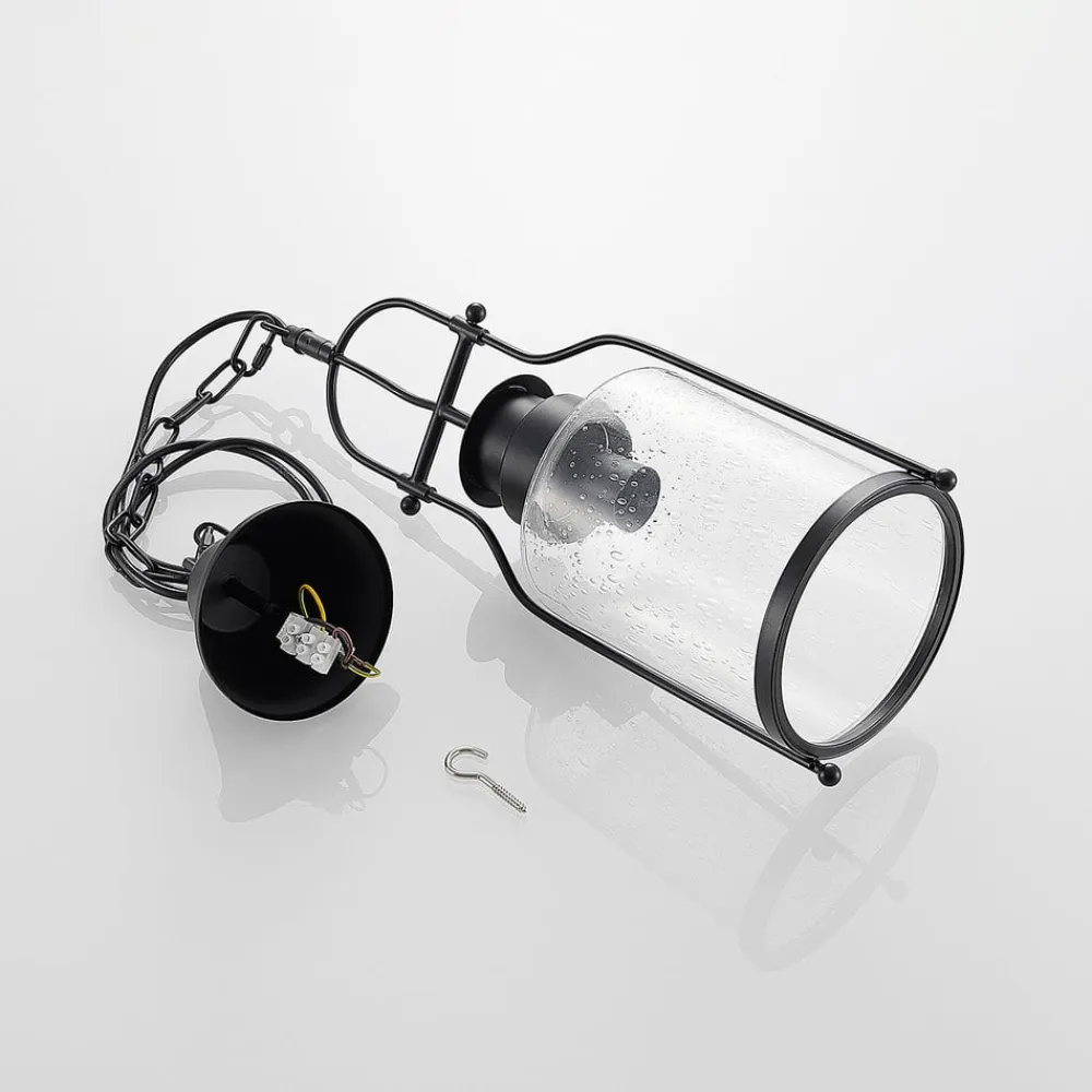 hængelampe Rozalie, sort, metal, lygte, 21cm^Lindby Outlet