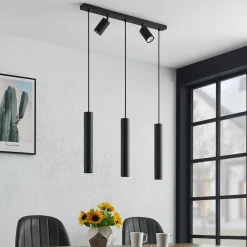 hængelampe Sanad, 70 cm, 5 lyskilder, sort, GU10^Lindby Hot