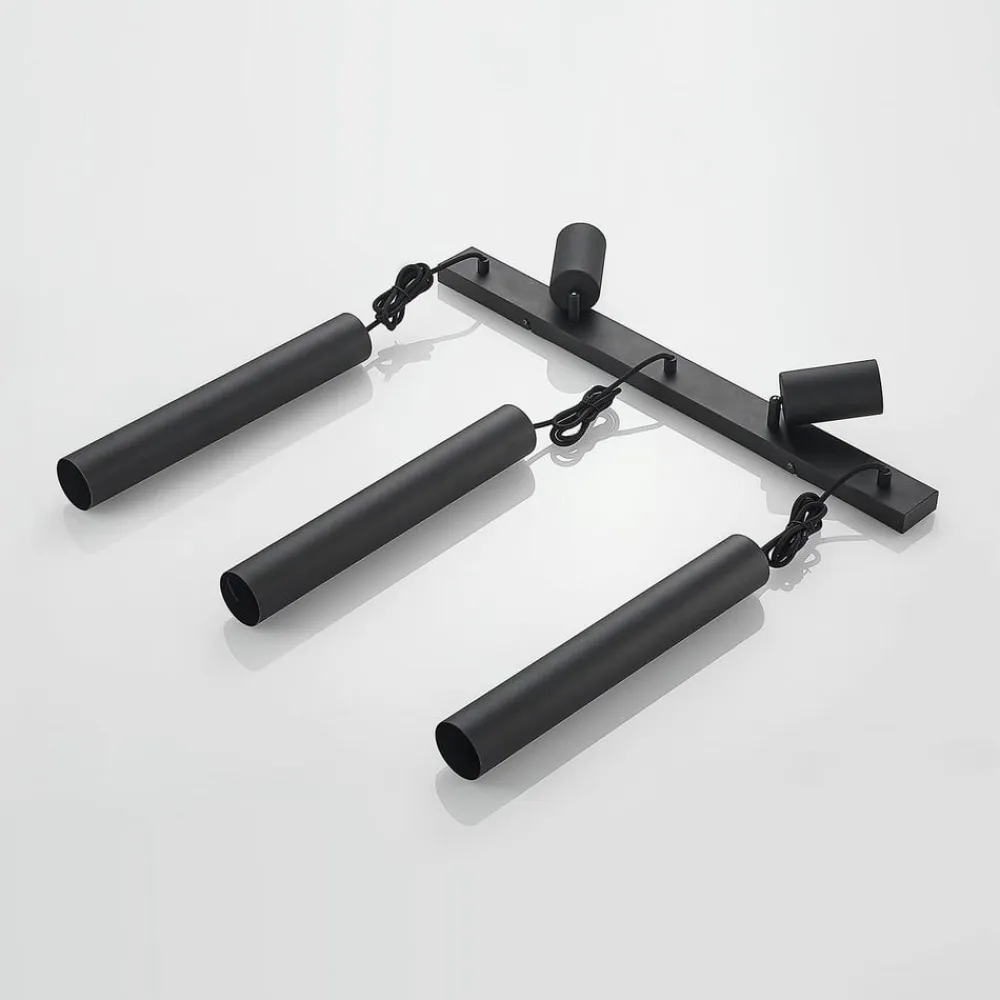 hængelampe Sanad, 70 cm, 5 lyskilder, sort, GU10^Lindby Hot