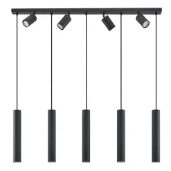 hængelampe Sanad, 116 cm, 9 lyskilder, sort, GU10^Lindby Online