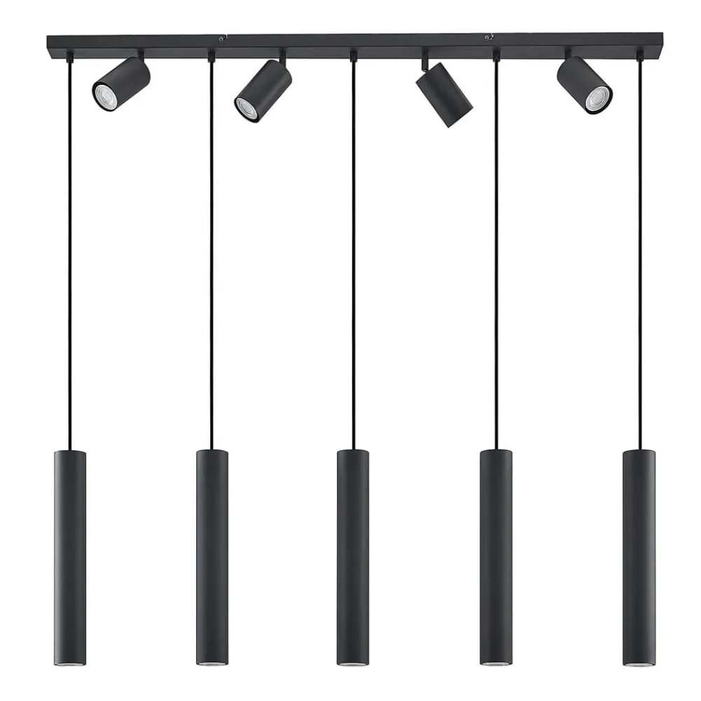 hængelampe Sanad, 116 cm, 9 lyskilder, sort, GU10^Lindby Online