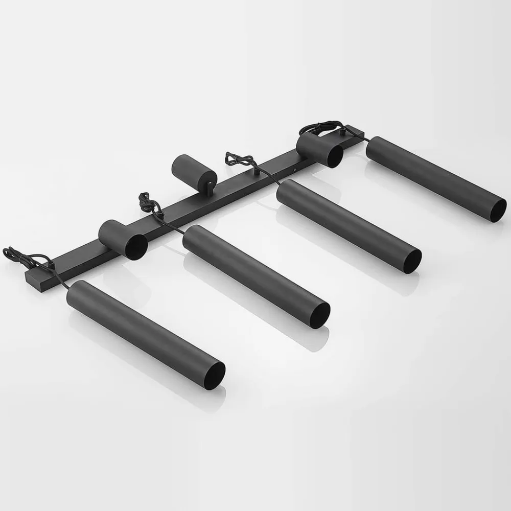 Lindby Pendellamper|Pendellamper>hængelampe Sanad, 100 cm, 7 lyskilder, sort, GU10