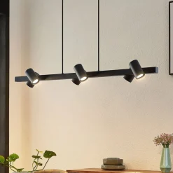 Lindby Pendellamper|Pendellamper>hængelampe Savoli, 116 cm, sort, 6 lyskilder, stål