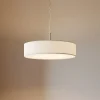 hængelampe Sebatin, Ø 50 cm, hvid, stof, E27^Lindby Sale