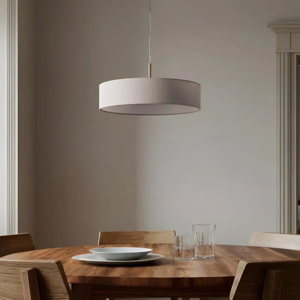 hængelampe Sebatin, Ø 50 cm, hvid, stof, E27^Lindby Sale