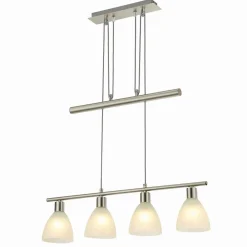 hængelampe Simeon, nikkelfarvet, glas, 73 cm, E14^Lindby Hot