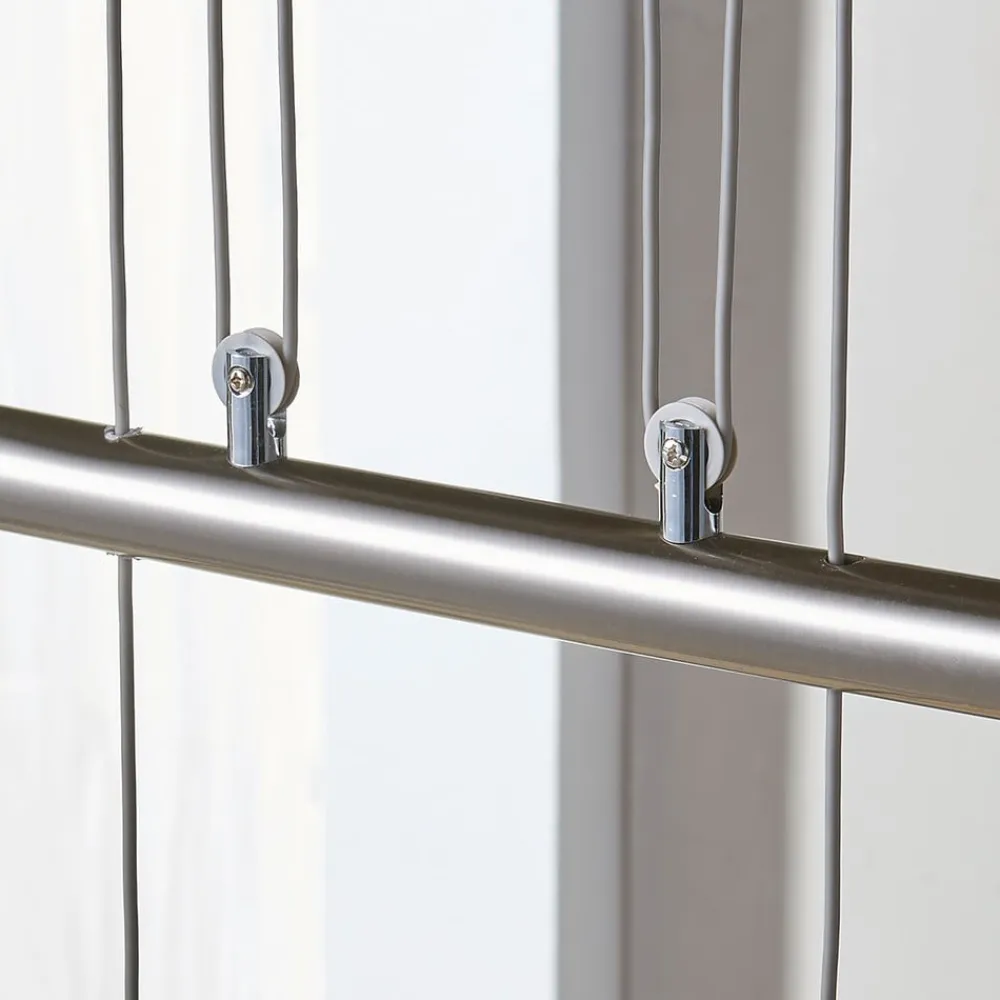 hængelampe Simeon, nikkelfarvet, glas, 73 cm, E14^Lindby Hot