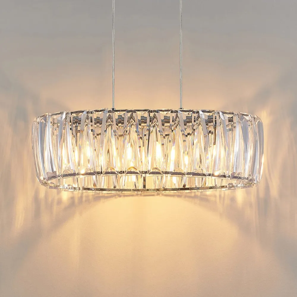 Lindby Pendellamper|Pendellamper>hængelampe Sofia, 68 cm, 3 lyskilder, E14, krom/klar