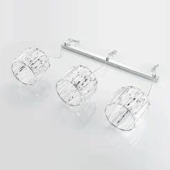 Lindby hængelampe Sofia, 107 cm, 3 lyskilder, E14, krom/klar