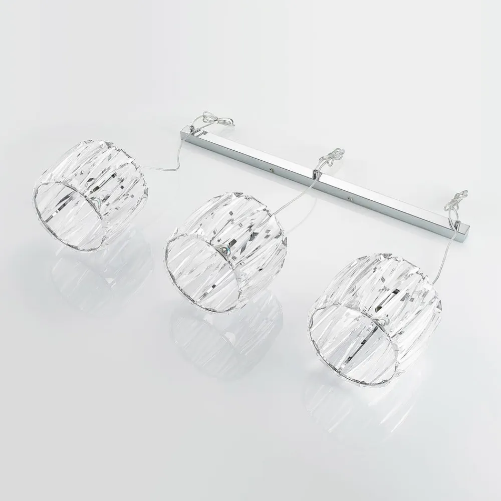 Lindby hængelampe Sofia, 107 cm, 3 lyskilder, E14, krom/klar