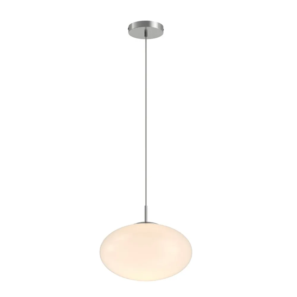 Lindby hængelampe Sonika, Ø 40 cm, nikkelfarvet, glas, E27