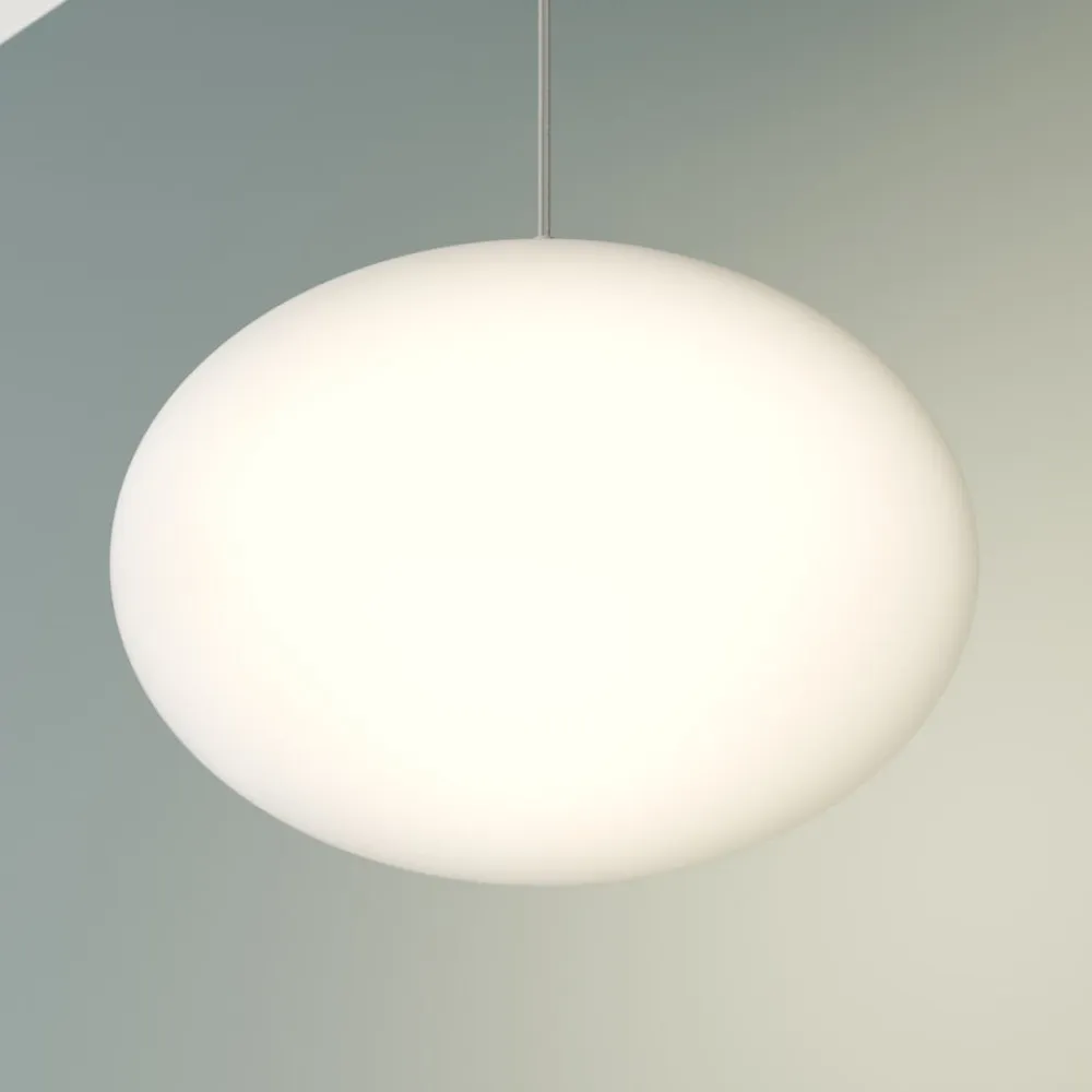 Lindby hængelampe Sonika, Ø 40 cm, nikkelfarvet, glas, E27