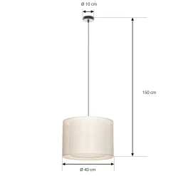 Lindby hængelampe Soula, Ø 40 cm, beige, plast, E27
