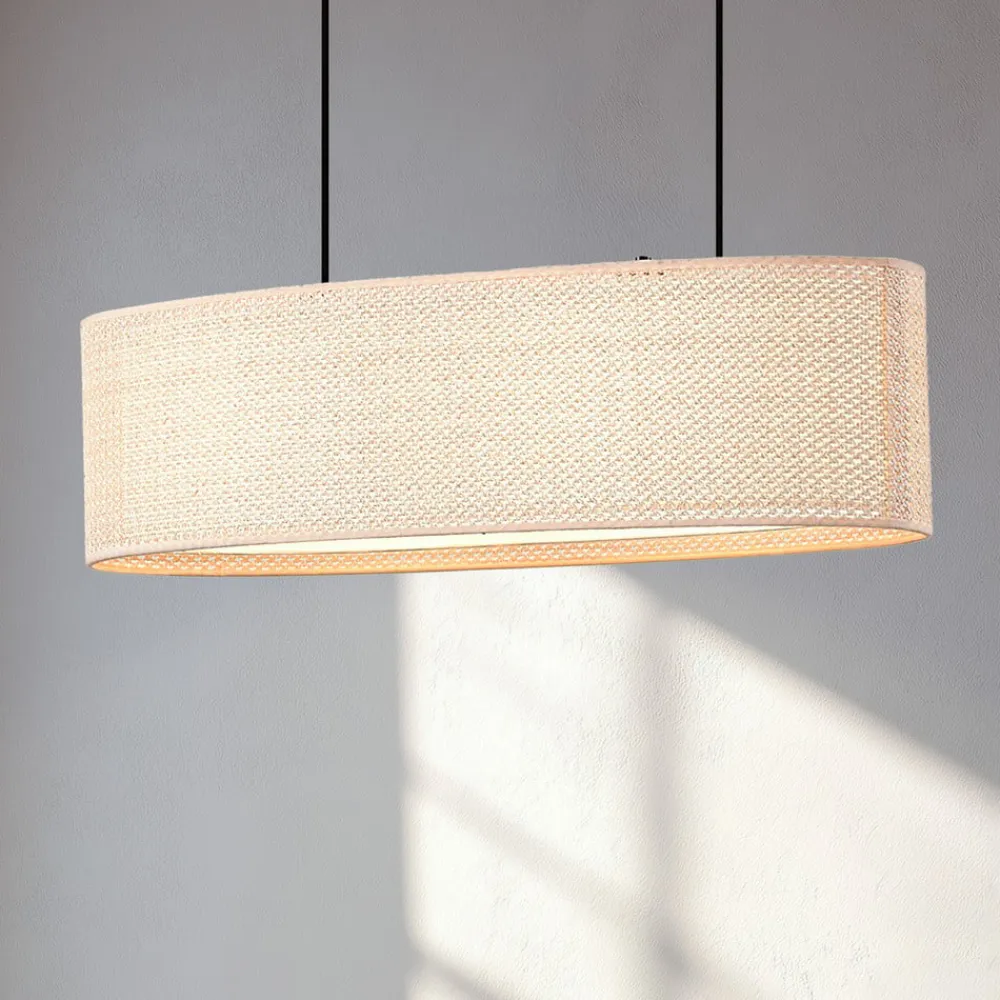 hængelampe Soula, 78 cm, beige, plast, E27^Lindby Best