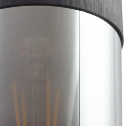 Lindby hængelampe Svante, 1 lyskilde, sort, glas, Ø 10cm