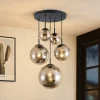 hængelampe Teeja, smoke, 5 lyskilder, Ø50cm, glas, E27^Lindby Discount