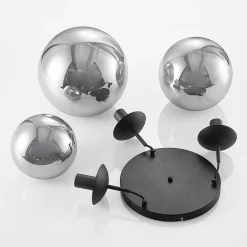 Lindby hængelampe Teeja, smoke, 3 lyskilder, Ø52cm, glas, E27