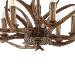 hængelampe Tejask, Ø 70 cm, 6 lyskilder, gevir, E14^Lindby Hot