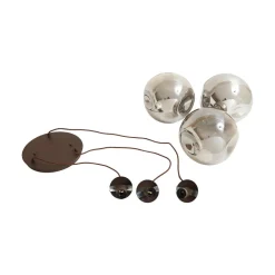 Lindby hængelampe Valentina, E27, Ø 49 cm, røgfarvet grå, glas