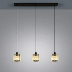 Lindby hængelampe Vella, transparent, glas, 83 cm, 3 lyskilder.