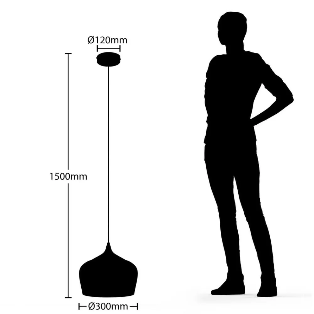 Lindby Pendellamper|Pendellamper>hængelampe Vilsera, hvid, metal/træ, 26 cm, E27