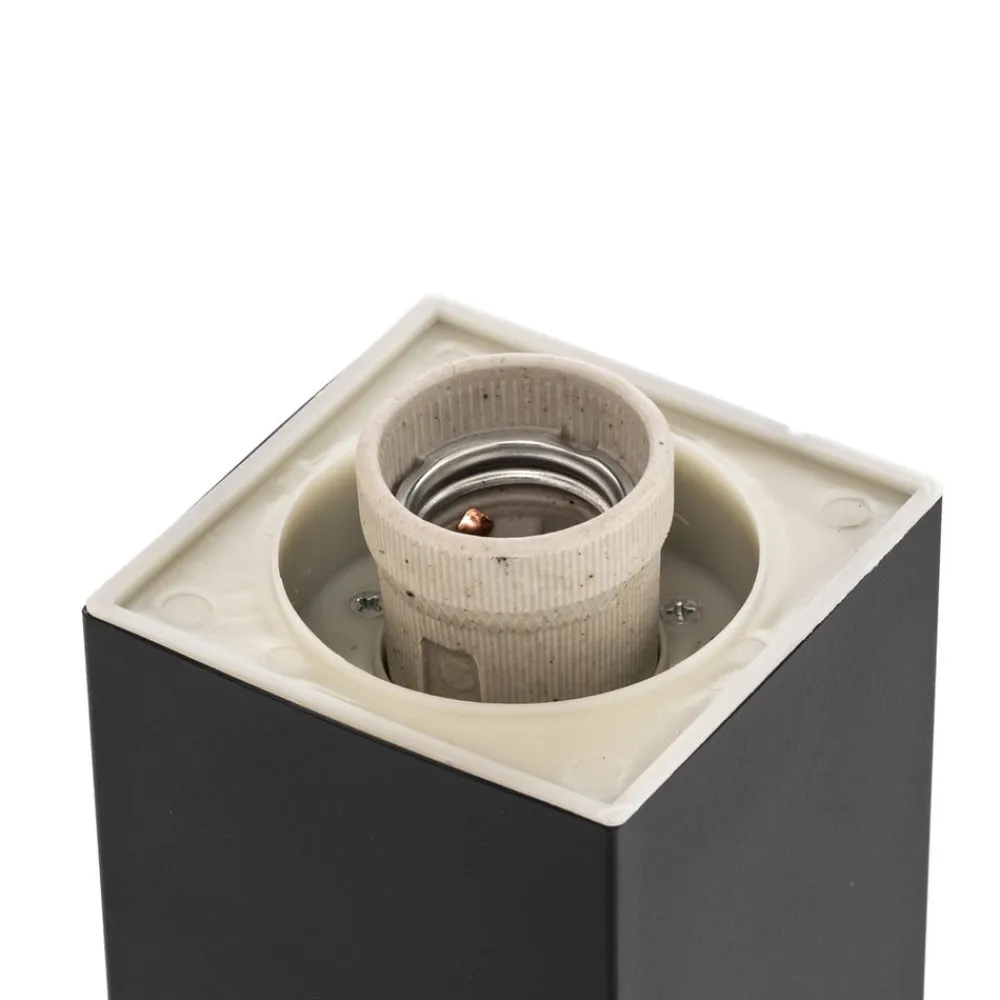 Lindby Honula sokkellampe, 45 cm, mørkegrå, IP44, E27