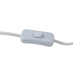 Lindby Hubi bordlampe, hvid, glas, Ø 22 cm, svampeform