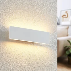 Lindby Gang|Pendellamper>Ignazia LED-væglampe, 28 cm, hvid, metal, op/ned