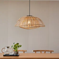 Ilajus hængelampe, Ø 62 cm, bambus, E27^Lindby