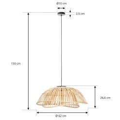 Ilajus hængelampe, Ø 62 cm, bambus, E27^Lindby