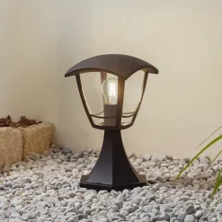 Lindby Isidoro sokkellampe, sort, højde 28 cm, plast