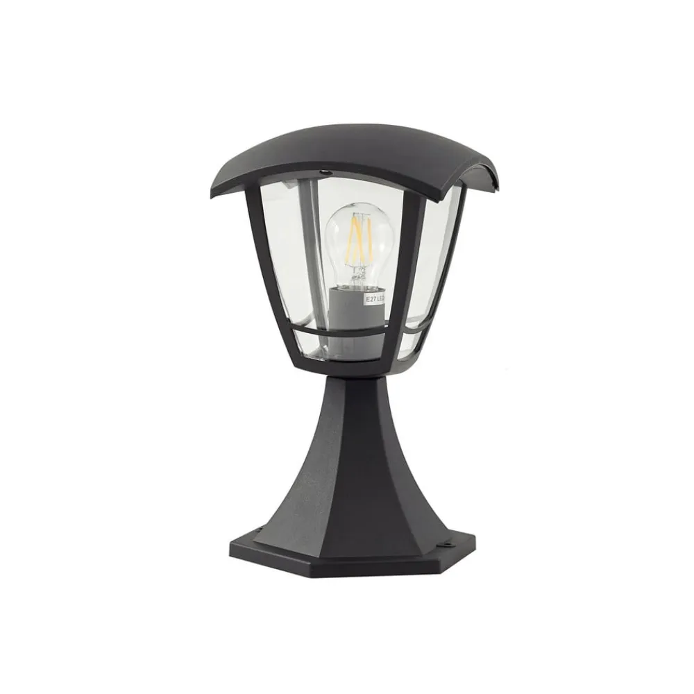 Lindby Isidoro sokkellampe, sort, højde 28 cm, plast