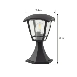 Lindby Isidoro sokkellampe, sort, højde 28 cm, plast