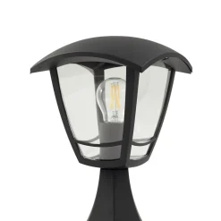 Lindby Isidoro sokkellampe, sort, højde 28 cm, plast